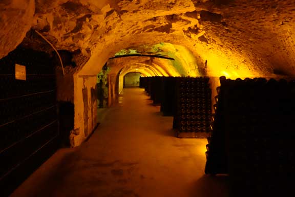 {Moet has 28 kilometres of Champagne cellars... the largest in the region}