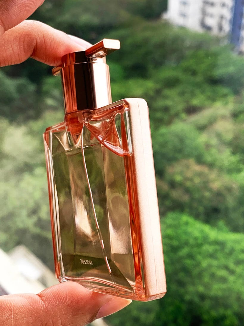 lancome, lancome idole, perfume, lancome idole review, fragrance, thinnest perfume bottle, perfume bottle, perfume bottle design