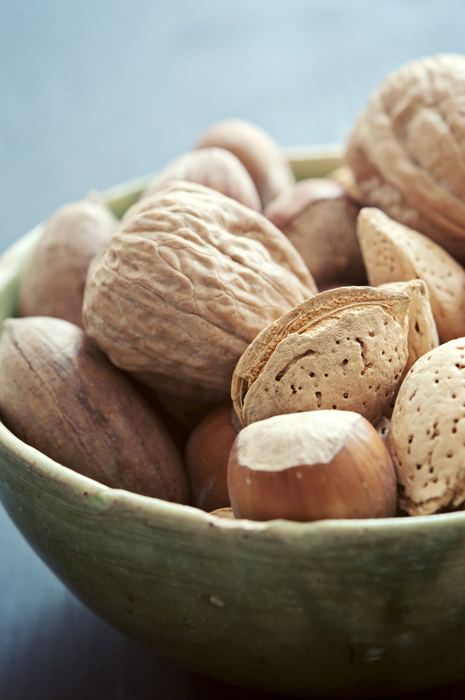 a selection of nuts as foods that promote hair growth